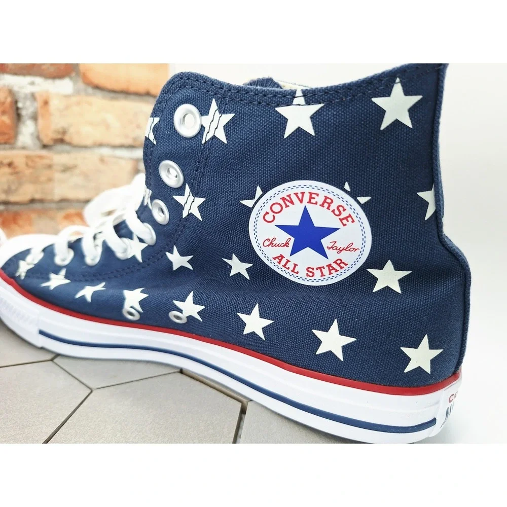 Converse Chuck Taylor All Star Hi Navy Stars Mens 8.5 USA Red White Blue A15503F